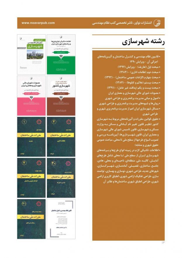 منابع آزمون های نظام مهندسی شهرسازی